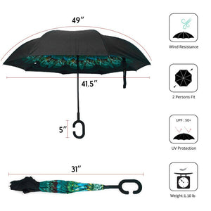Selini New York - Peacock Double Layer Inverted Umbrella