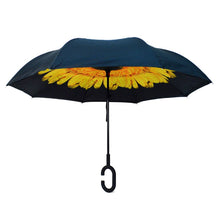 Load image into Gallery viewer, Selini New York - Yellow Flower Double Layer Inverted Umbrella
