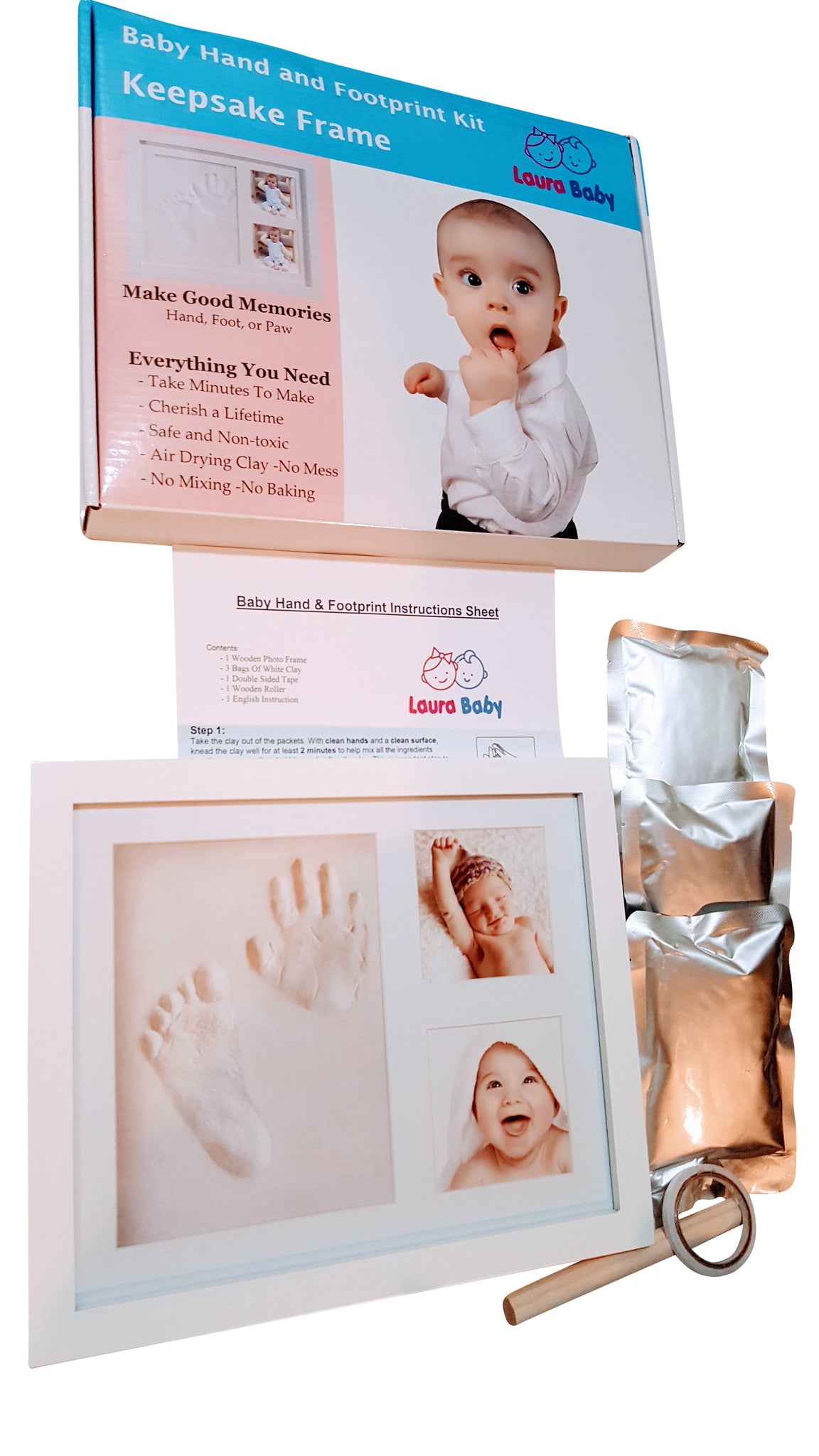 Capture Precious Moments: Laura Baby's Premium Baby Handprint Kit - A –