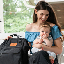 Load image into Gallery viewer, Original Diaper Backpack with Changing Pad (Trendy Black) by KeaBabies
