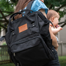 Load image into Gallery viewer, Original Diaper Backpack with Changing Pad (Trendy Black) by KeaBabies
