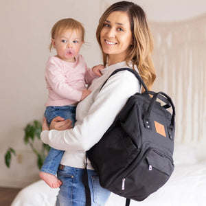 Original Diaper Backpack with Changing Pad (Trendy Black) by KeaBabies