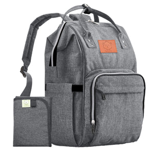 Original Diaper Backpack with Changing Pad (Trendy Black) by KeaBabies