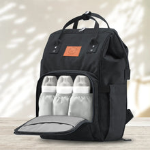 Load image into Gallery viewer, Original Diaper Backpack with Changing Pad (Trendy Black) by KeaBabies
