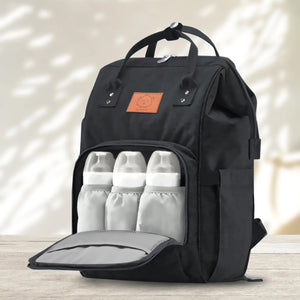 Original Diaper Backpack with Changing Pad (Trendy Black) by KeaBabies