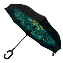 Load image into Gallery viewer, Selini New York - Peacock Double Layer Inverted Umbrella
