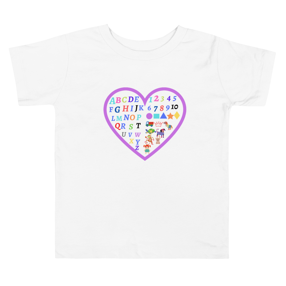 Toddler Girl ABC and 123 Short Sleeve Tee